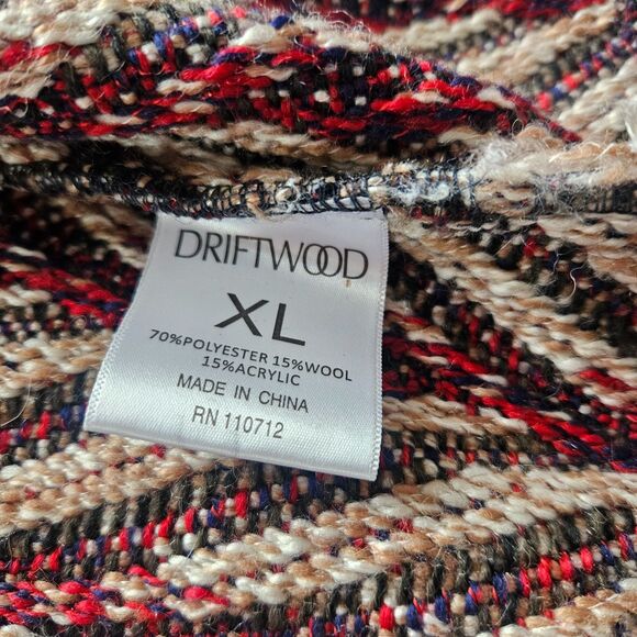 Anthro Driftwood XL Tweed Blazer Jacket Open Front Multi Color Office Wool Blend - Picture 5 of 7